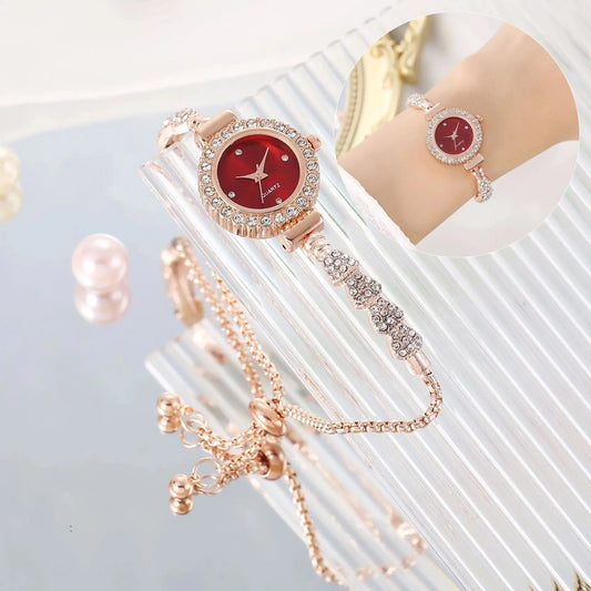 Gold Fine Strap Ladies Watch with jewellery buckle in six colours
