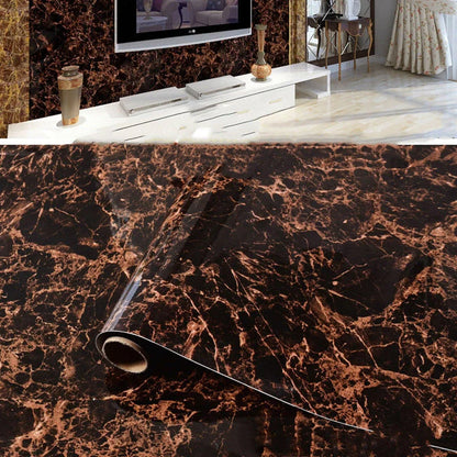 Elegant marble effect wallpaper for kitchen and bathroom renovation