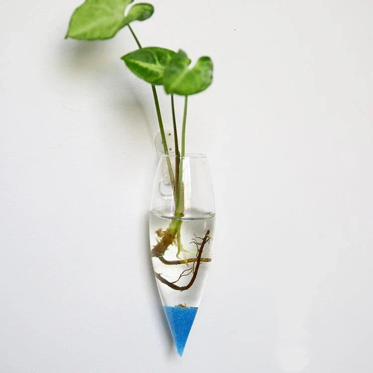 Elegant glass wall hanging flower vase planter terrarium with various shapes and sizes