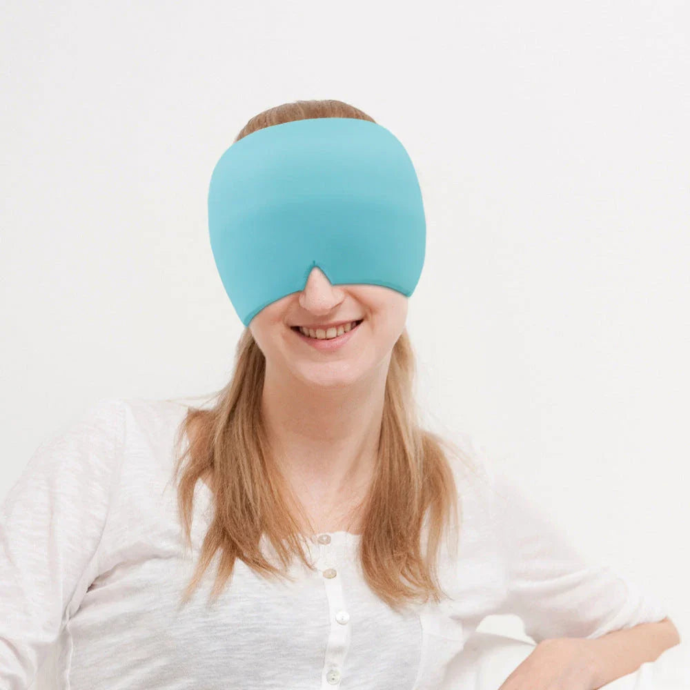 Soothing Ice Therapy Eye Mask for Headache and Migraine Relief, Flexible Gel Material, Adjustable Strap
