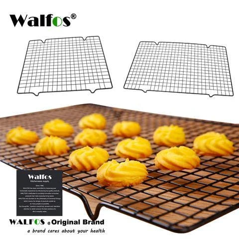 Stainless steel non-stick baking rack with sturdy grid design for even heat distribution and easy food release