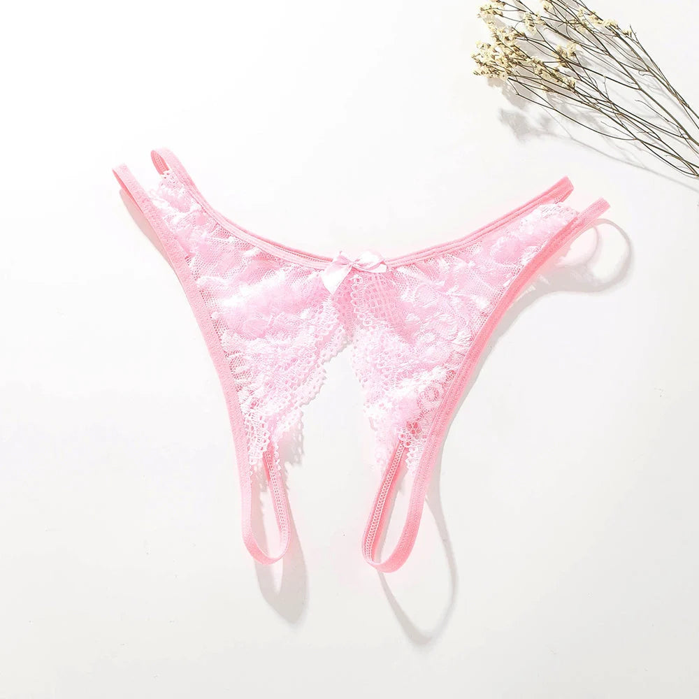 Elegant women's lace thong panties in various colours, offering comfort and style.