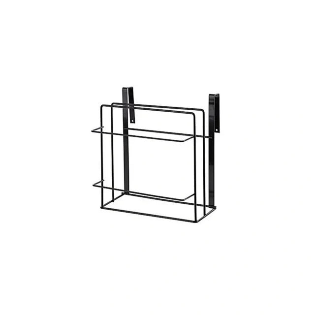 Double layer iron kitchen towel rack for durable storage of chopping boards and rags