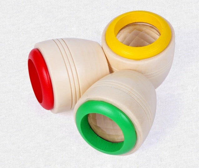Wooden Magic Kaleidoscope toy for children with rotating patterns