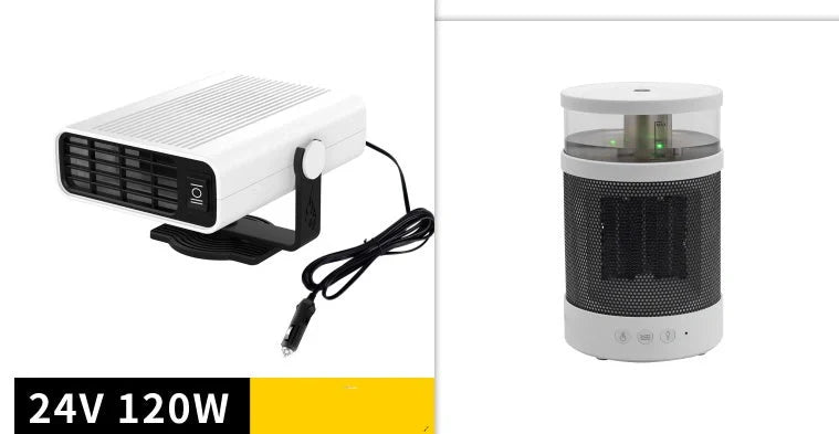 Universal Car Defrost Heater and Cooling Fan with 360-degree rotation for 12V and 24V vehicles