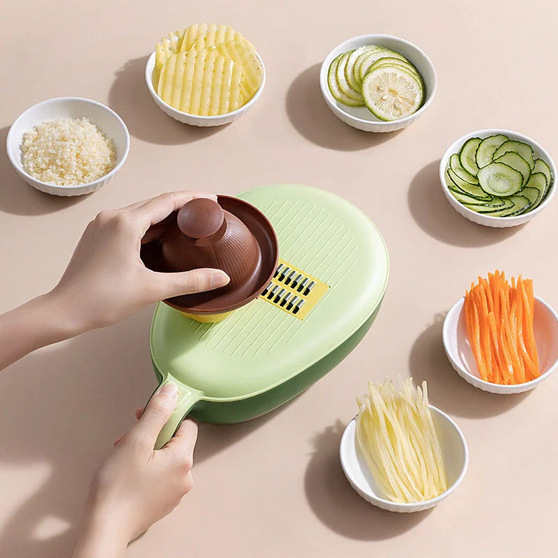 Stainless steel and PP vegetable grater with storage box for efficient slicing