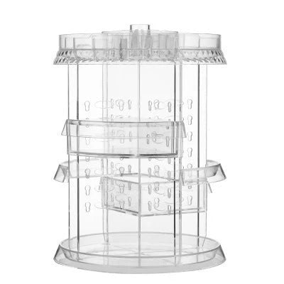 Diamond Wave Makeup Organiser with 360-degree rotating compartment and premium finishes