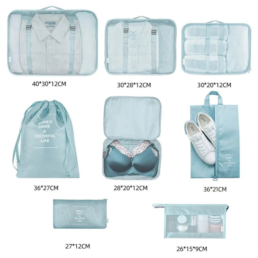 8-piece set luggage divider bag for travel storage and organisation