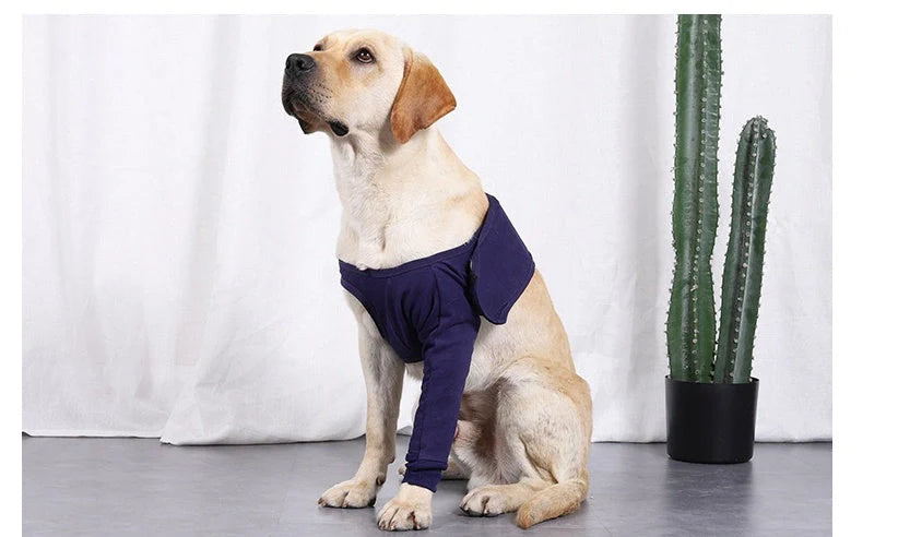 Anti-licking sleeve for dogs in denim dark blue, sizes XXS to 3XL