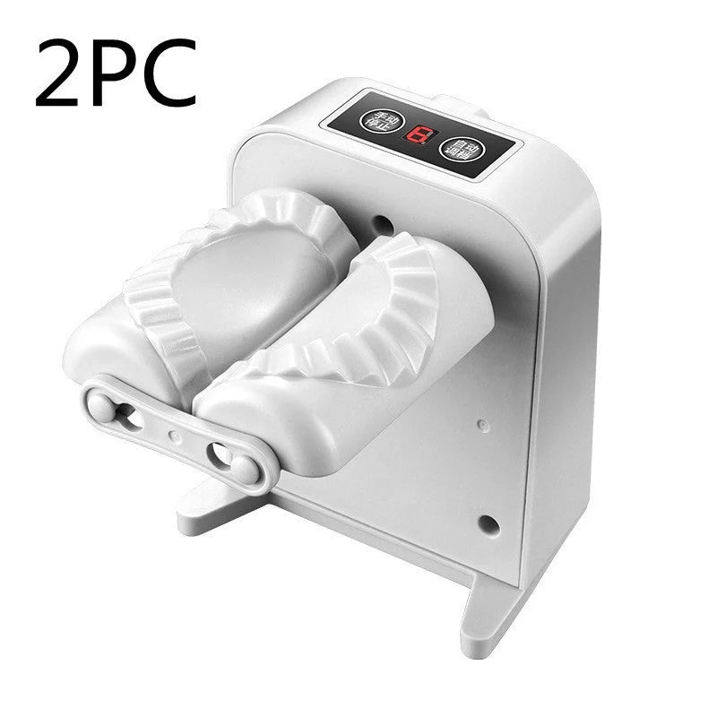 Electric Dumpling Maker Machine in white, compact and efficient for kitchen use