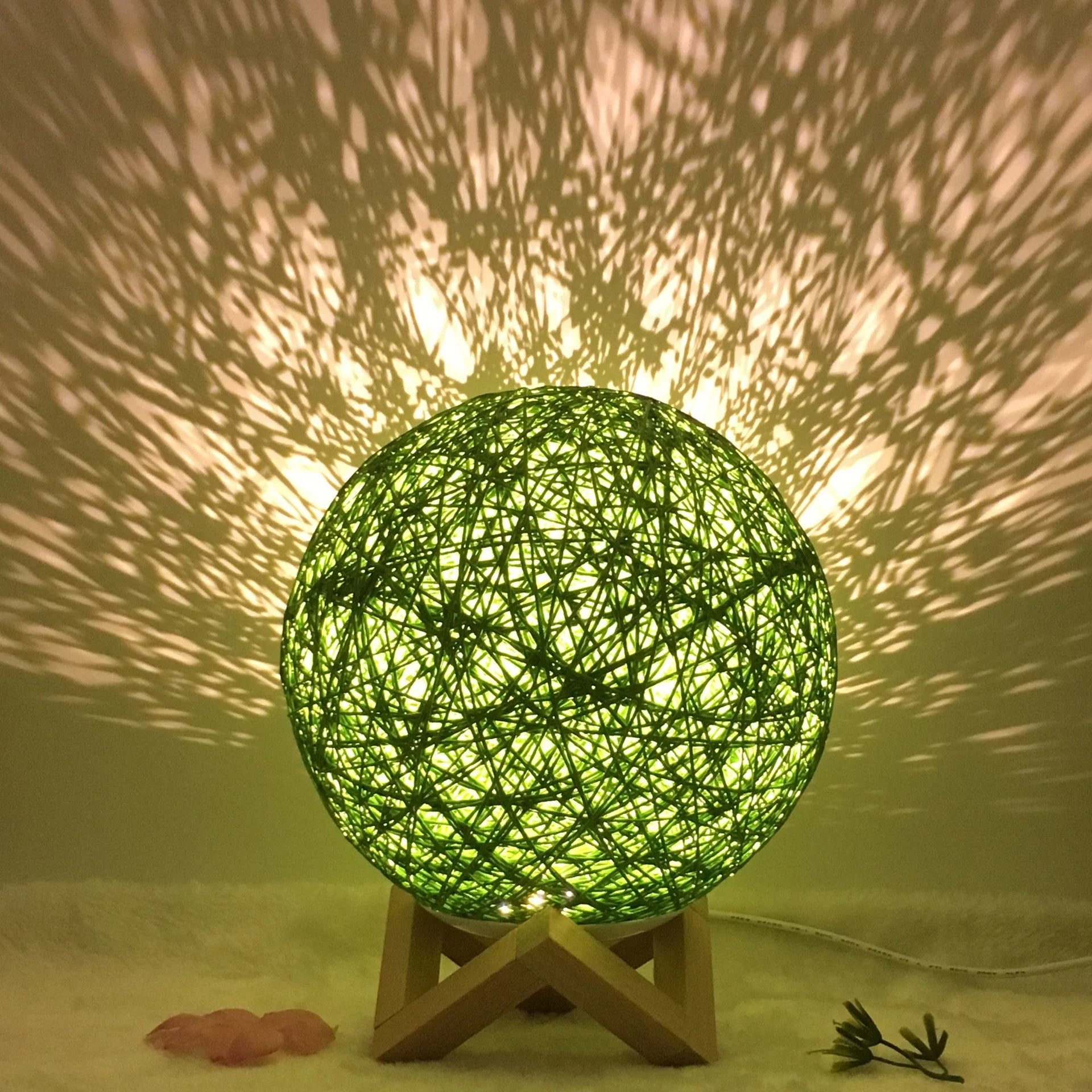 Creative Linen Table Lamp with LED Intelligent USB7 Colour RGB16 Remote Control