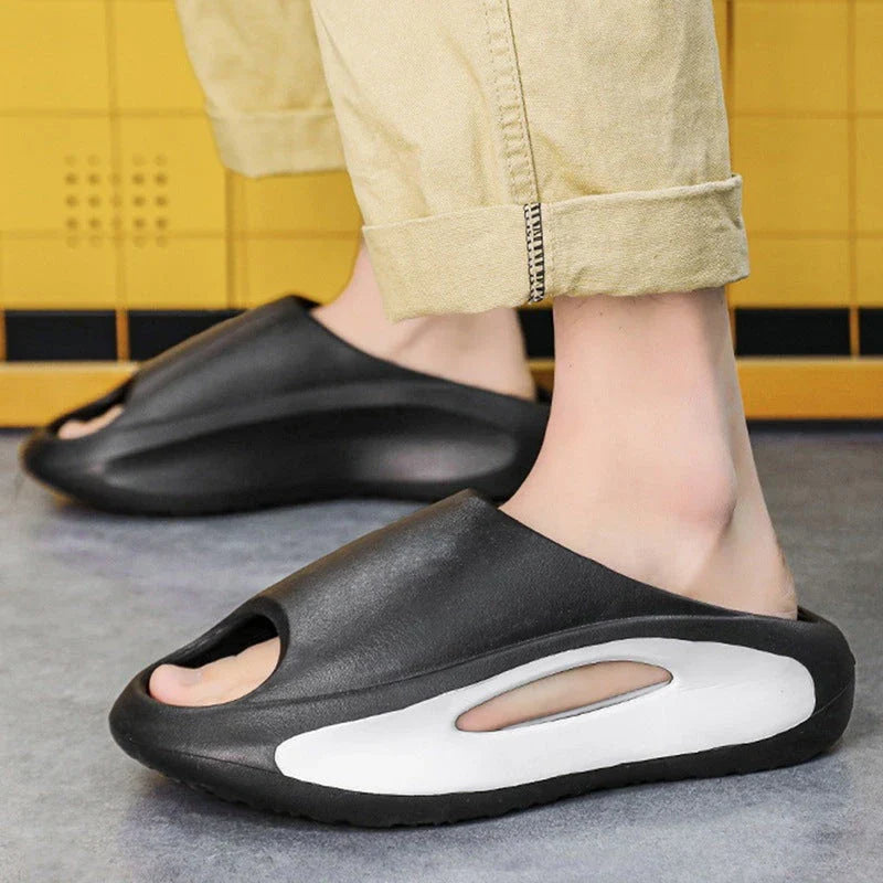 Stylish unisex beach slippers with a unique hollow, ventilated design for maximum breathability and comfort