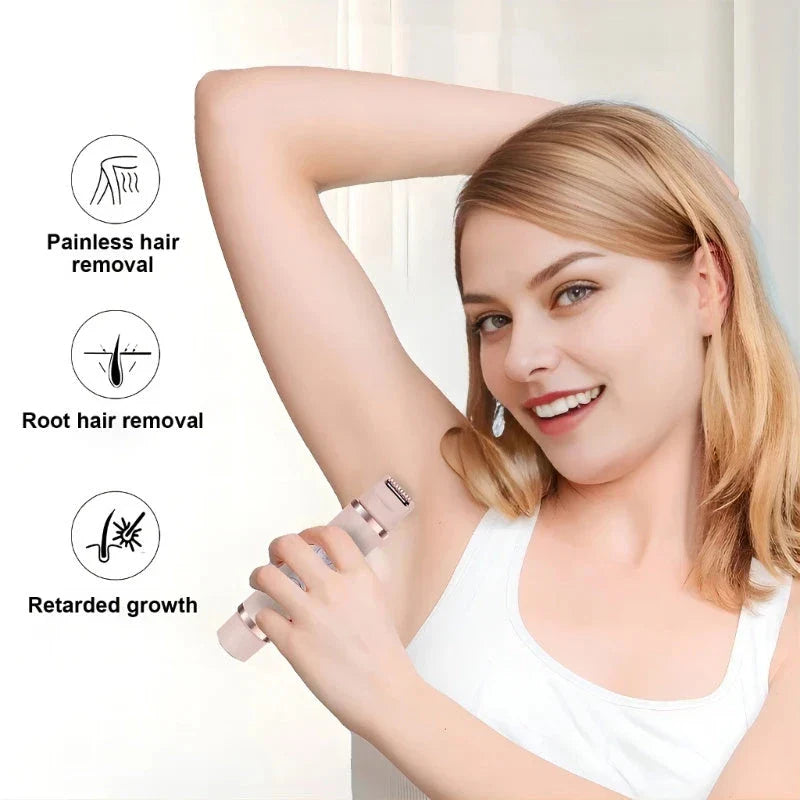 Dual-Head Electric Lady Shaver with Painless Epilator for Smooth, Hair-Free Skin on Face, Underarms, Bikini, and Legs