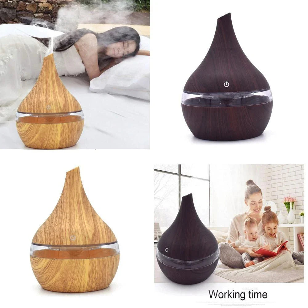 Premium essential oil diffuser with ultrasonic technology, creating a soothing, whisper-quiet mist to elevate your home's ambience