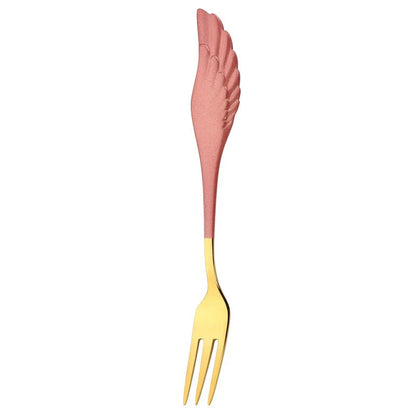 304 stainless steel Angel Wing spoon and fork set in various finishes