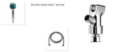 360-degree rotating high-pressure shower head with built-in fan and adjustable water spray