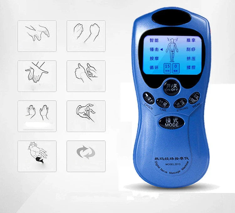Mini digital portable multifunctional massage instrument with large LCD screen in various colors