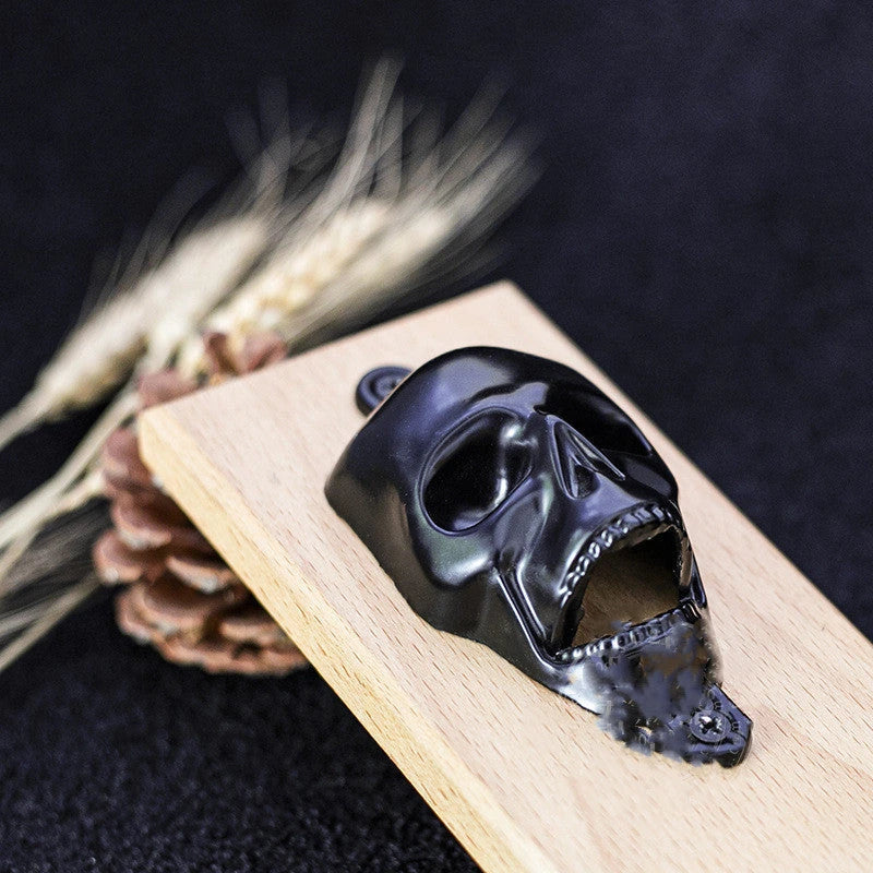 Skeleton-shaped magnetic wall-mounted bottle opener made of zinc alloy and solid wood
