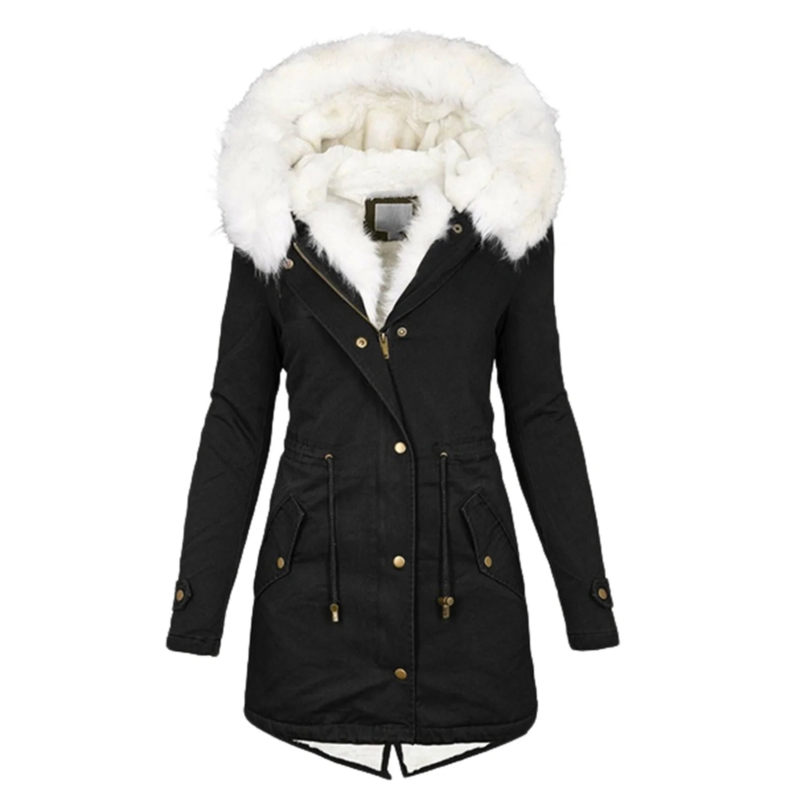Women's lightweight padded jacket with white collar in various colours