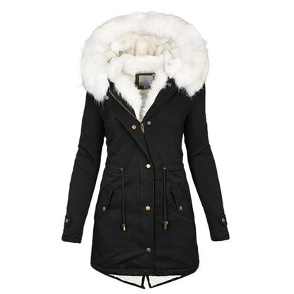 Women's lightweight padded jacket with white collar in various colours