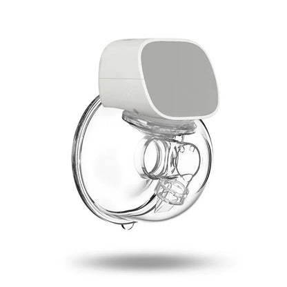 Portable, hands-free electric breast pump with quiet operation and premium construction