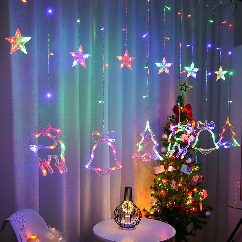 Christmas Deer Tree Bells Star String Fairy Lights for festive indoor and outdoor decoration
