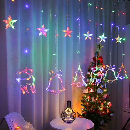 Christmas Deer Tree Bells Star String Fairy Lights for festive indoor and outdoor decoration