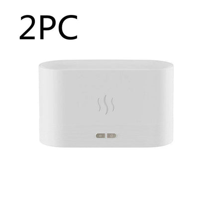 Elegant mist diffuser with realistic flame effect, designed for relaxation and aromatherapy in home, office, or yoga studio