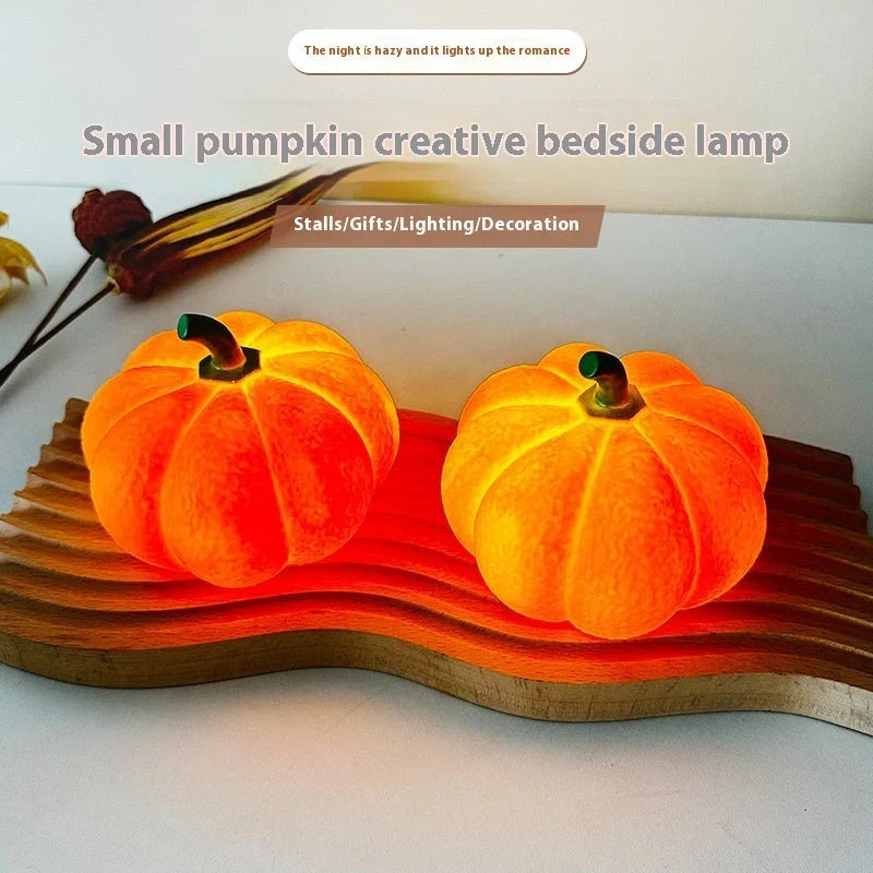 Pumpkin-shaped Halloween night light with soft glow for eye protection