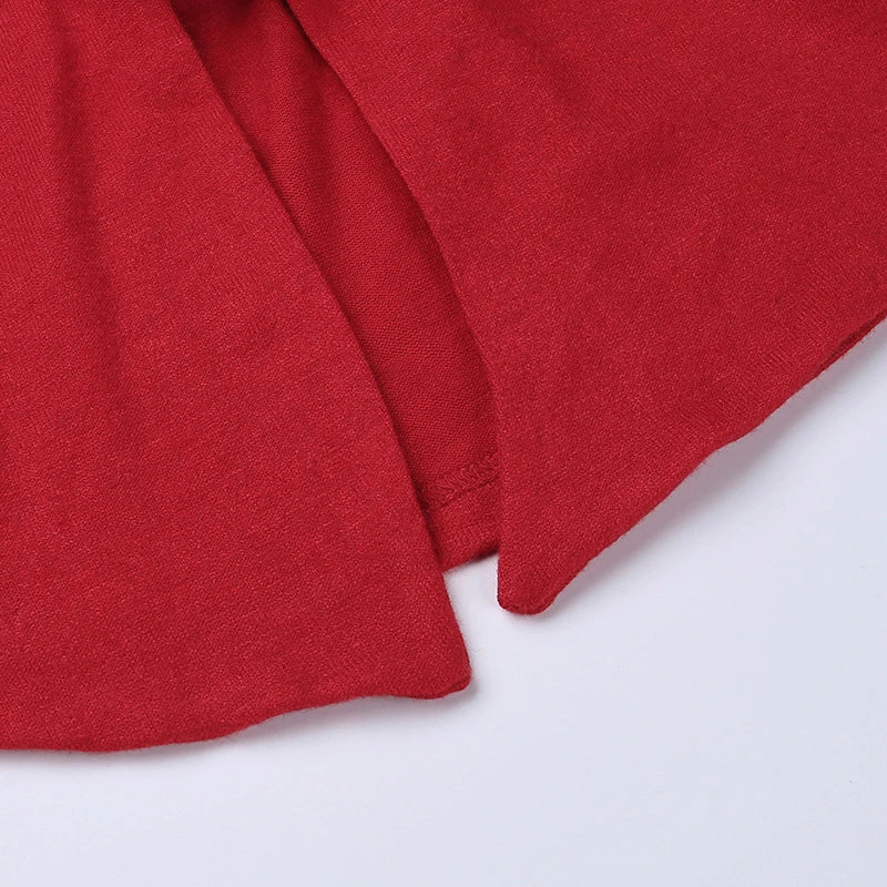 Flower Halter Knitted Vest Top in red, featuring a 3D stereo pattern and halter neckline
