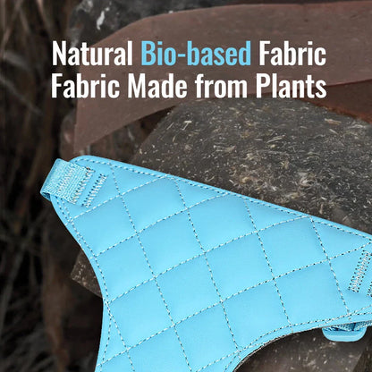 Eco-friendly pet harness set with adjustable leash and poop bag holder for comfortable, sustainable outdoor adventures with your furry friend