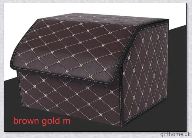 Premium leather car storage organiser with multiple compartments for organised storage in your vehicle
