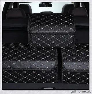 Premium leather car storage organiser with multiple compartments for organised storage in your vehicle