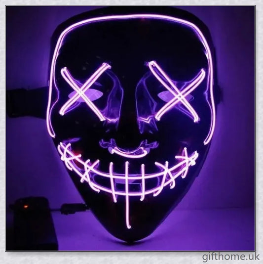 A black V-shaped Halloween decoration with a glowing, mesmerising light source