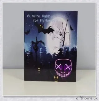 A black V-shaped Halloween decoration with a glowing, mesmerising light source