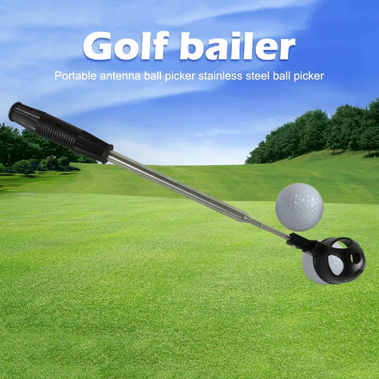 Golf Ball Retriever Telescopic Scoop Picker with Adjustable Stainless Steel Pole and Automatic Locking Scoop