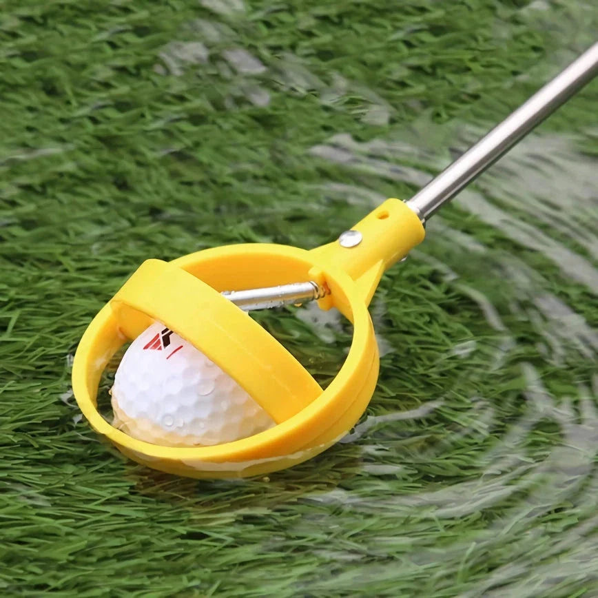 Golf Ball Retriever Telescopic Scoop Picker with Adjustable Stainless Steel Pole and Automatic Locking Scoop