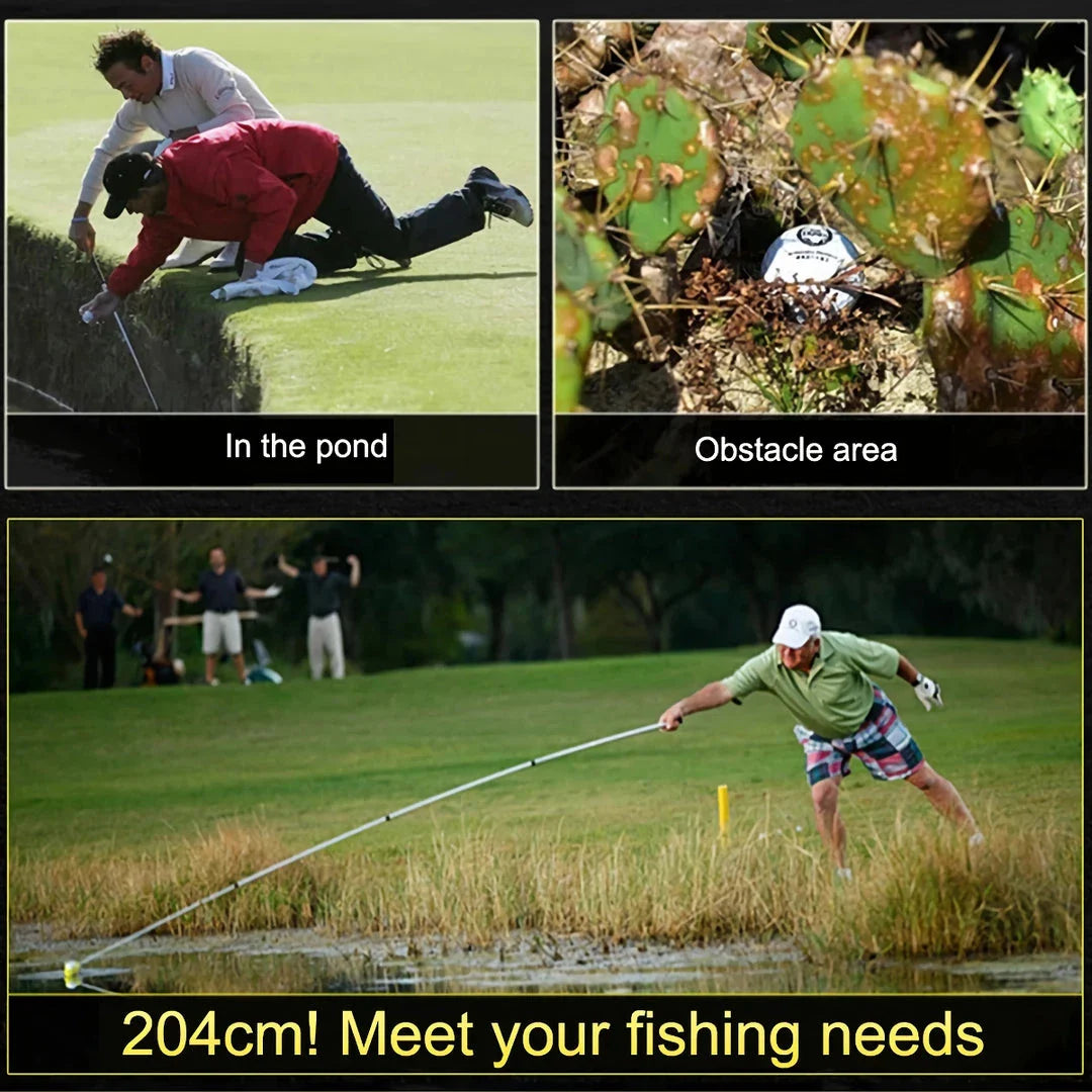Golf Ball Retriever Telescopic Scoop Picker with Adjustable Stainless Steel Pole and Automatic Locking Scoop