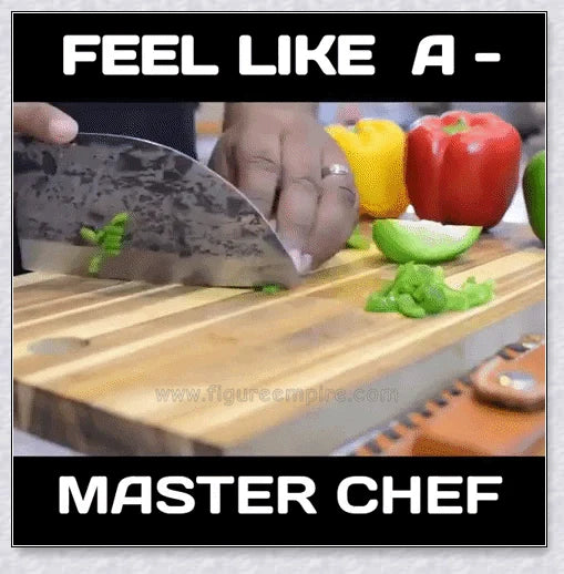 Hand-forged Serbian Butcher Knife with high-carbon steel blade, perfect for chopping, slicing, and hacking through vegetables, meats, and even wood.