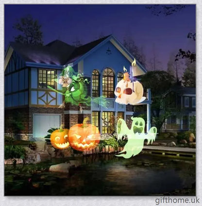 Halloween Holographic Projector with 12 Enchanting Projection Patterns for Spooky Seasonal Decor