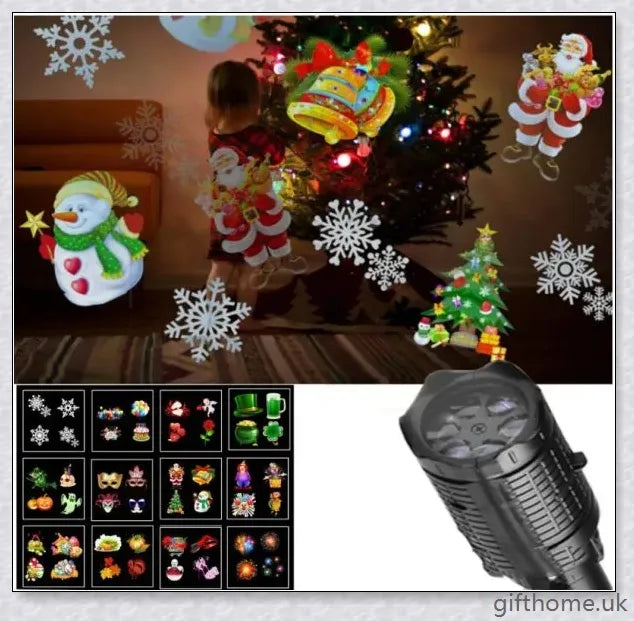 Halloween Holographic Projector with 12 Enchanting Projection Patterns for Spooky Seasonal Decor