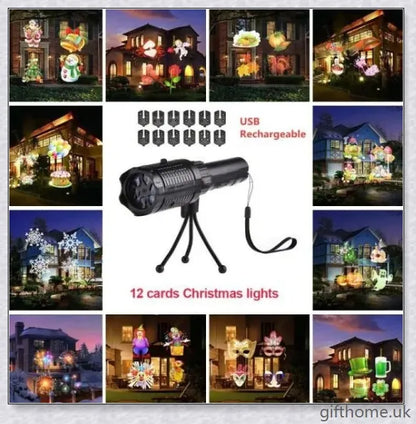 Halloween Holographic Projector with 12 Enchanting Projection Patterns for Spooky Seasonal Decor