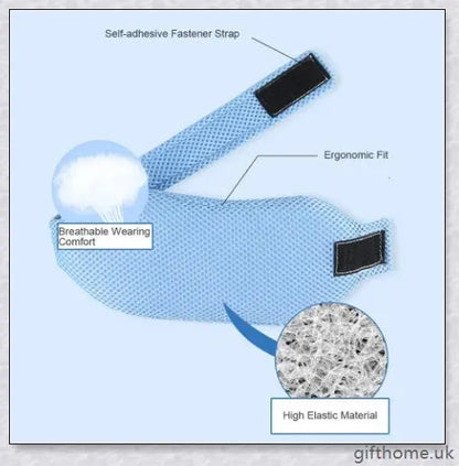 Anti Snoring Chin Strap for Adults, comfortable sleep apnea support device with breathable mesh material and Velcro fasteners