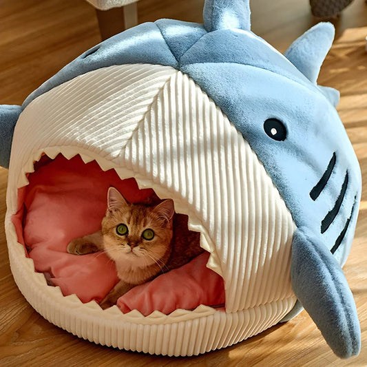 Cosy Retreat Enclosed Cat Bed - Premium 100% Cotton Bed with Plush Cushions for Cats