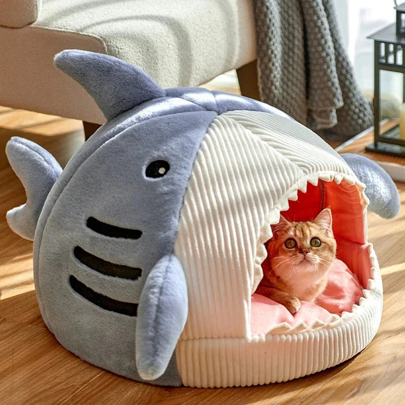 Cosy Retreat Enclosed Cat Bed - Premium 100% Cotton Bed with Plush Cushions for Cats