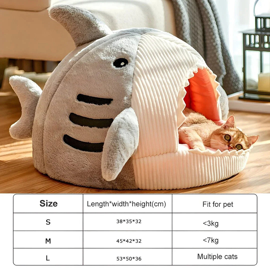 Cosy Retreat Enclosed Cat Bed - Premium 100% Cotton Bed with Plush Cushions for Cats