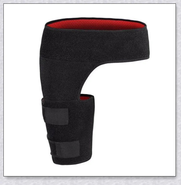 Premium hip stabilizer and thigh brace for injury recovery, featuring non-slip design and improved circulation for enhanced mobility and pain relief.