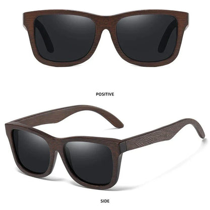 Natural bamboo wooden polarized sunglasses for men with multi-coated lenses and gift box