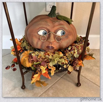 Whimsical and expressive Halloween pumpkin decorations made of durable resin, perfect for indoor and outdoor use.