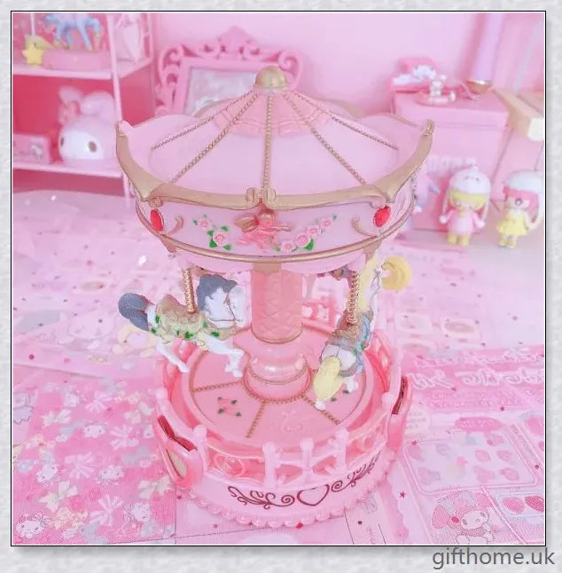 Carousel Music Box with Elegant Figurines and Soft Lighting, Crafted with Premium Materials for a Mesmerising Musical Experience